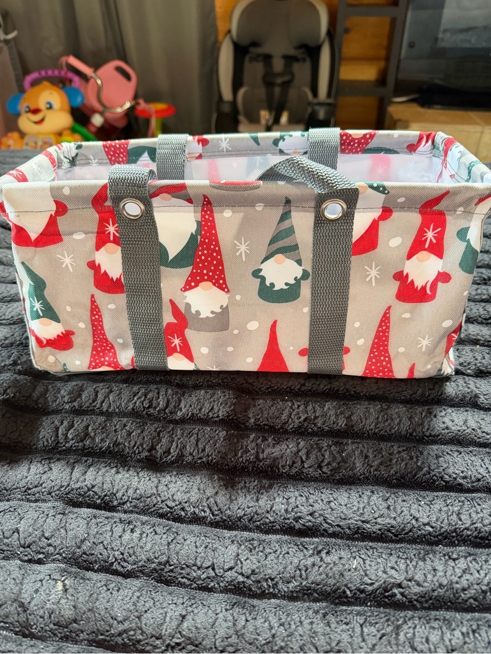 thirty-one Gnome Print Storage Caddy in Gray, Red & Teal